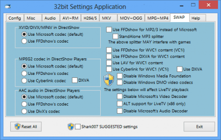 ADVANCED Codecs DirectShow