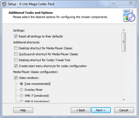 K-Lite Codec Pack настройка