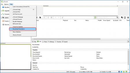 uTorrent загрузка языков